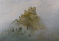 Morgennebel im Gebirge, &Ouml;l auf Leinwand, 50 x 70 cm,